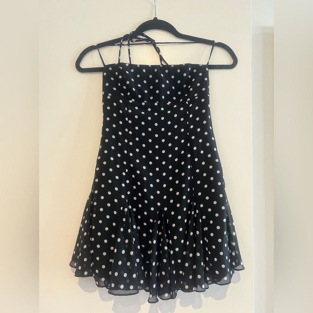 Princess Polly Black Label Slip Dress with Polka Dot Print